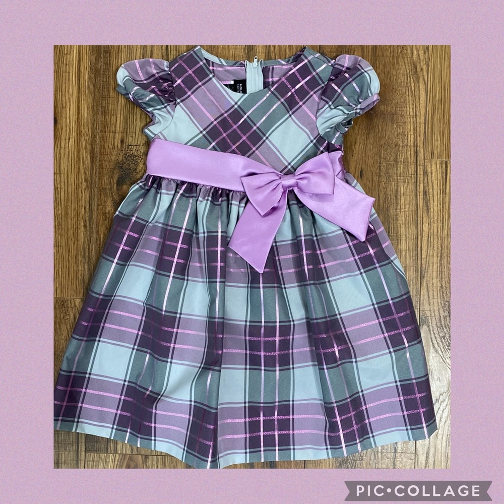 Purple/Gray Plaid Dress (3t)